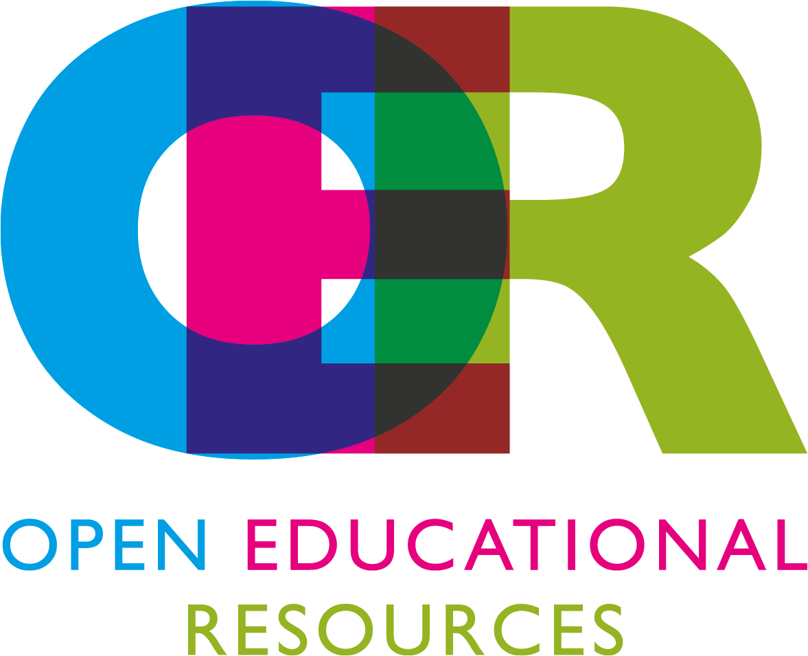 OER Logo in 3 colors: Blue, Pink, and Green